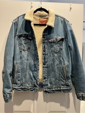 Levi's Light Wash Denim Sherpa Jacket